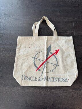 VERY RARE ORACLE FOR MACINTOSH APPLE TRADE SHOW80S TECH SWAG TOTE BAG NEVER USED